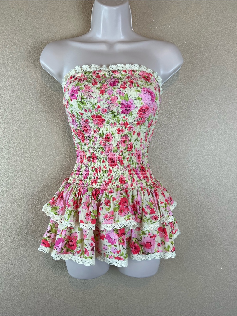 Katie J NYC Tween Melina Drop Waist Ruffle Dress in Vacay Floral